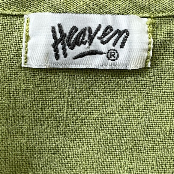 Heaven 100% Linen Womens Long Sleeve Button Front Top Shirt L Coastal Grandma - Picture 8 of 12